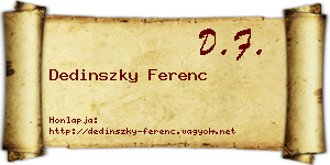 Dedinszky Ferenc névjegykártya